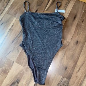 New with tags gunmetal gray sparkle one piece size 10 Large